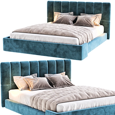 Natuzzi Briq Bed: Modern Design & Unparalleled Comfort 3D model image 1 