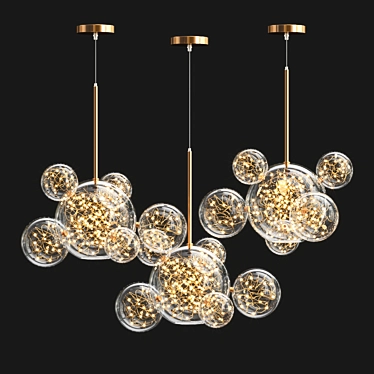 Whimsical Gypsophila Bubble Chandelier 3D model image 1 