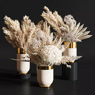 Blooming Beauty Pampas Flower Set 3D model image 1 