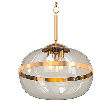 Amber Glass Pendant Light: Nottingham 19 3D model image 1 