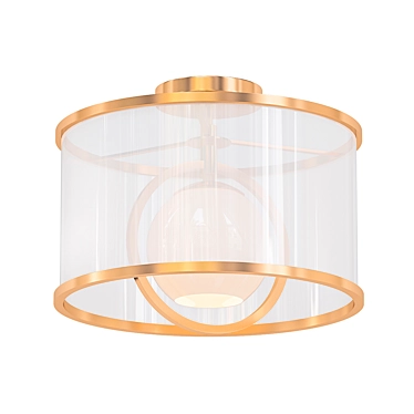 Carlyn 14" Warm Brass Ceiling Light 3D model image 1 