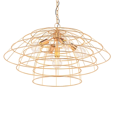 Antique Brass 4-Light Chandelier 3D model image 1 