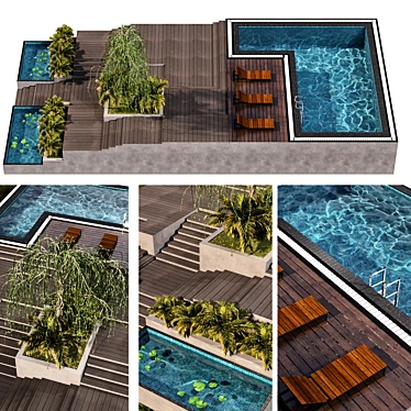 Serenity Pool & Landscape 3D model image 1 