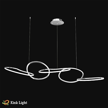 Chrome LED Hay Hanger - Stylish Room Lighting 3D model image 1 