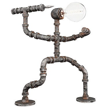 Wholesale Robot Pipe Lamp: Industrial-Style Lighting Solution 3D model image 1 