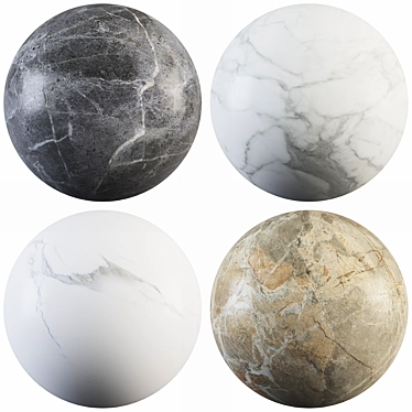 Marble Collection: Calacatta, Enna, Statuario, Gray 3D model image 1 