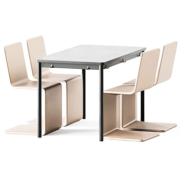 Modern Tommaryd Table & Roger Chair 3D model image 1 