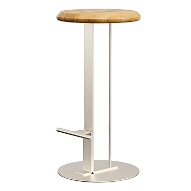 Sleek Bamboo Barstool 3D model image 1 