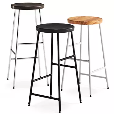 Modern Hay Barstool: Cornet 3D model image 1 