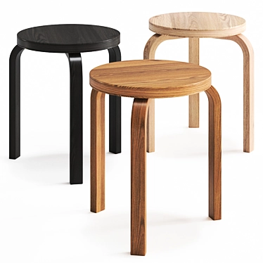 Artek Stackable Stool: Versatile Design, Multiple Colors 3D model image 1 