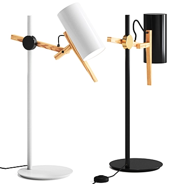 Sleek Black Table Lamp 3D model image 1 