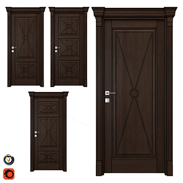Dante (Holz) Interior Doors - Set of 4 3D model image 1 
