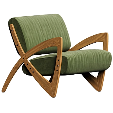 Prada Green Wood Chair 3D model image 1 