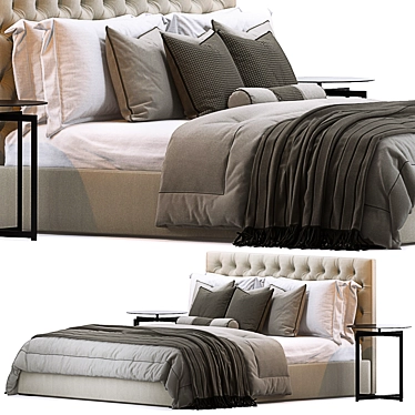 Adler Luxury Bed by RH: Sleek & Stylish 3D model image 1 