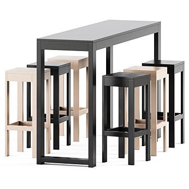 Stylish Outdoor Set: High Table & Bar Stool 3D model image 1 