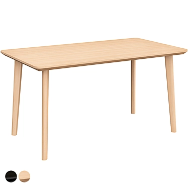 LISABO 140x78 cm Black/Ash Veneer Table 3D model image 1 