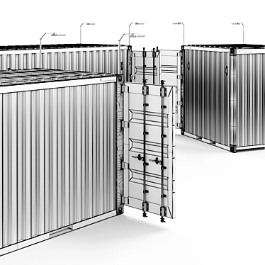 Versatile 10-40 ft Container: RAL 2000 Color Option 3D model image 1 