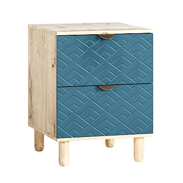 Aquamarine Bedside Table: Tejons Time Art 3D model image 1 