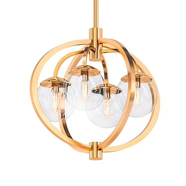 Elegant Satin Brass Pendant Light 3D model image 1 