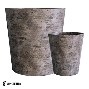 Modern Crater XL Concrete Planters 3D model image 1 