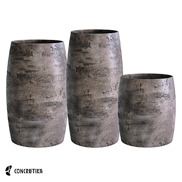 Concrete Cigar Planter - Elegant and Durable 3D model image 1 