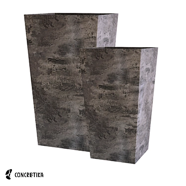 Sleek CONCRETIKA CONIC Concrete Planter 3D model image 1 