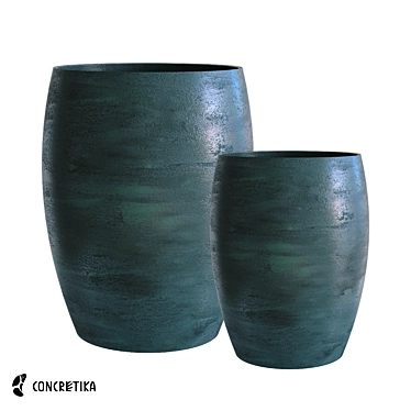 Midnight Oval Planters: Stylish and Durable 3D model image 1 