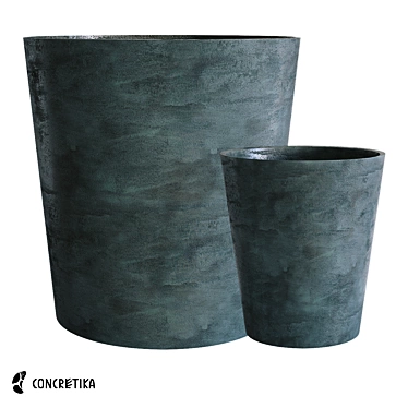 Midnight XL Concrete Planters - Crater Collection 3D model image 1 