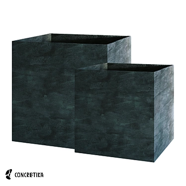 Midnight Cube Collection: Stylish and Sustainable Planters 3D model image 1 
