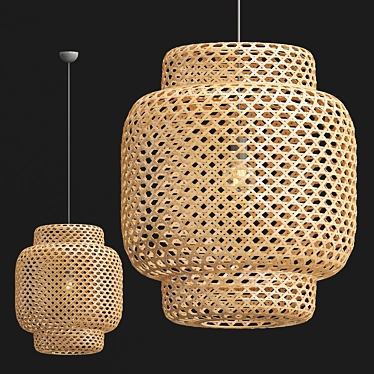 Beach-Inspired Rattan Pendant Light 3D model image 1 