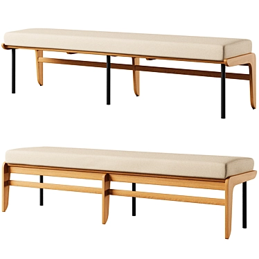 Kinney Teak Outdoor Dining Bench: Stylish and Durable 3D model image 1 