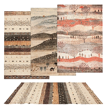 Versatile Rug Set: 6 Unique Options 3D model image 1 