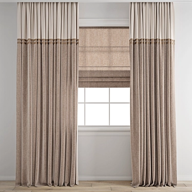 Polygonal Model Curtain Set 3D model image 1 