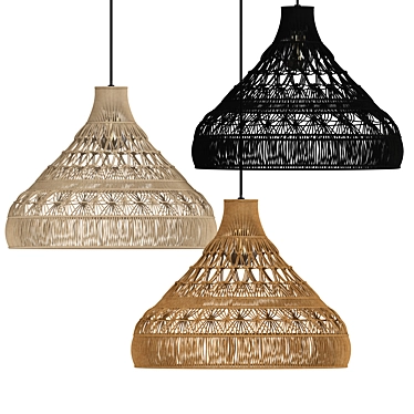 Elegant Macrame Chandelier 3D model image 1 