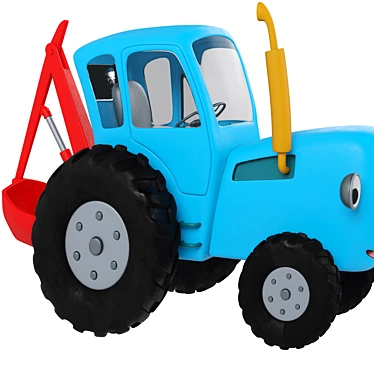 Powerful 15K Poly Blue Tractor 3D model image 1 