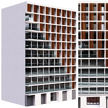 Modern Residential Building Design 3D model image 1 