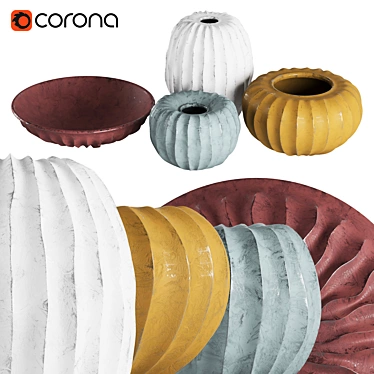 Elegant Ceramic Vases Collection 3D model image 1 