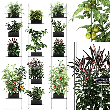 Vertical Garden: 72 Plant Varieties 3D model image 1 
