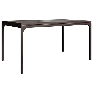 Modern Groove Dining Table with 150cm Width 3D model image 1 