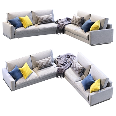 Rendezvous Modern Modular Sofa 3D model image 1 