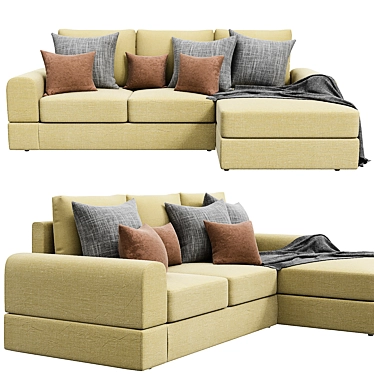 Cozy Country Corner Sofa 3D model image 1 