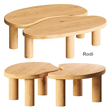 Rustic Oak Coffee Table: Rodi La Redoute 3D model image 1 