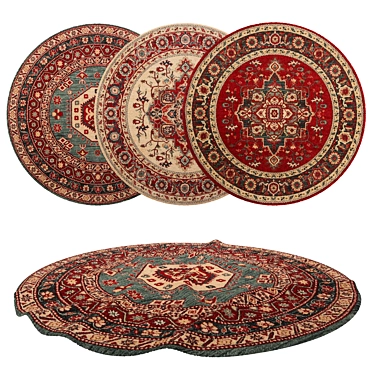 Title: Versatile Round Rugs Set 3D model image 1 