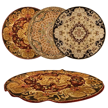 Round-Rug Set: Versatile and Realistic 3D Models 3D model image 1 