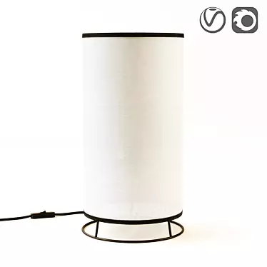 Elegant Linen & Metal Lampshade 3D model image 1 