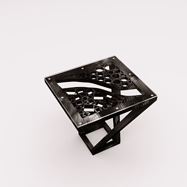 Metal Glass Top Table 3D model image 1 