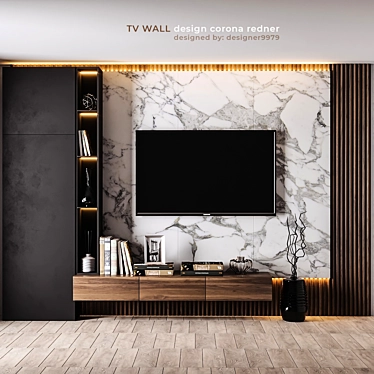 Modern TV Wall Design 3D model image 1 