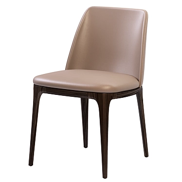 Elegant Grace Chair: Sleek Design & Solid Wood 3D model image 1 