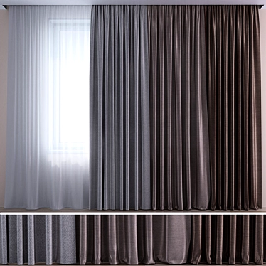 Tulle Curtains for Elegant Windows 3D model image 1 