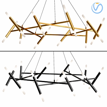 Luxury Pentagon Chandelier 3D model image 1 